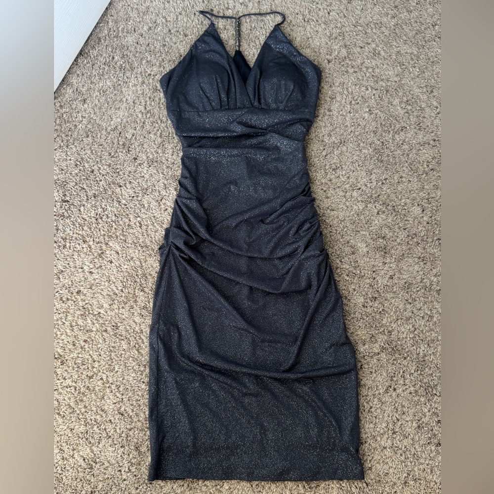 Laundry By Shelli Segal Shimmering Black Maxi Dress